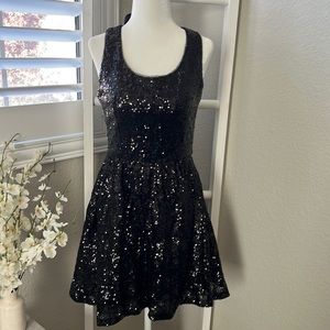 B.Darlin Mini Black Sequin Dress